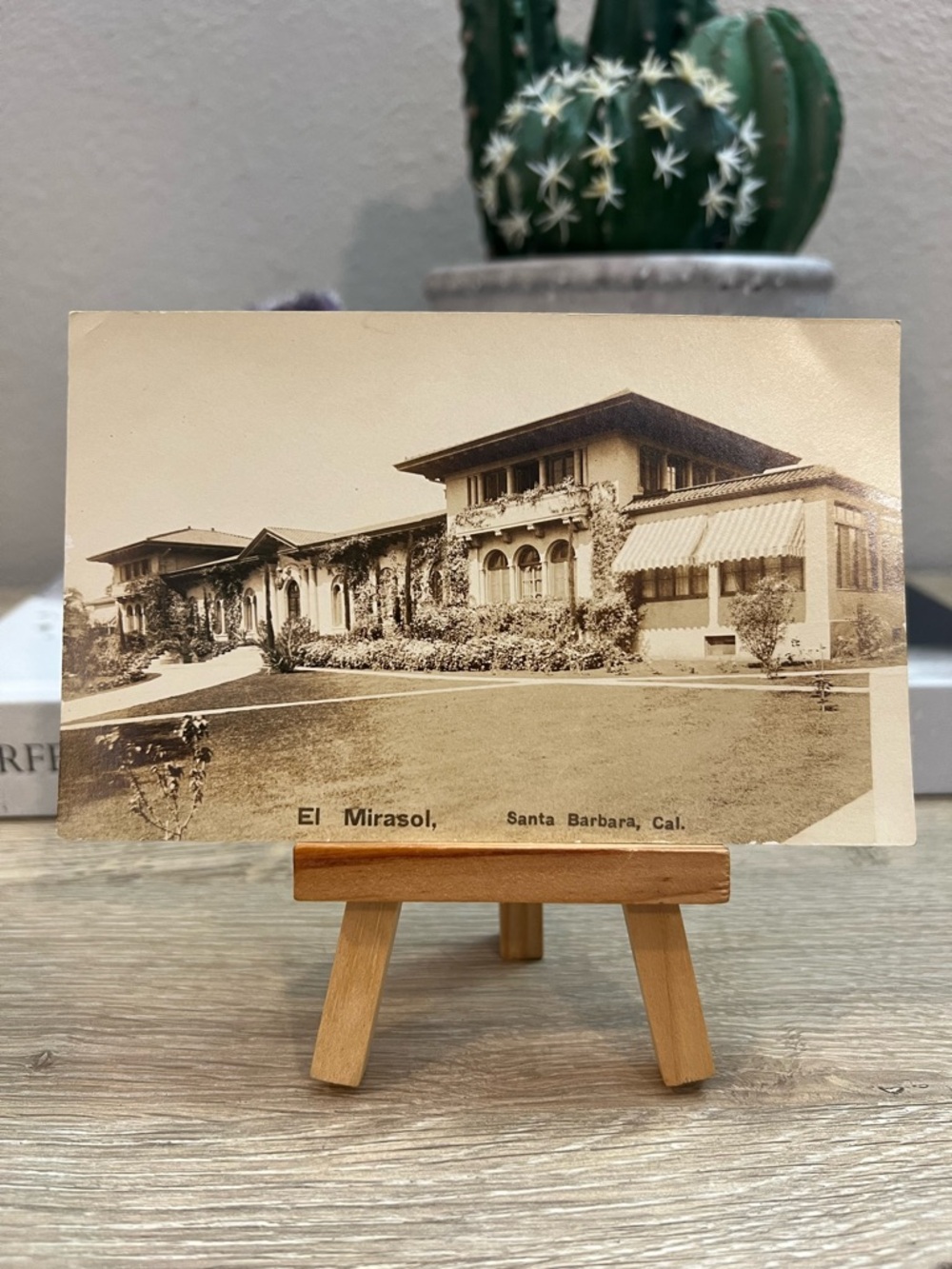Vintage El Mirasol Santa Barbara CA Postcard Artura Sepia Unused Estate View